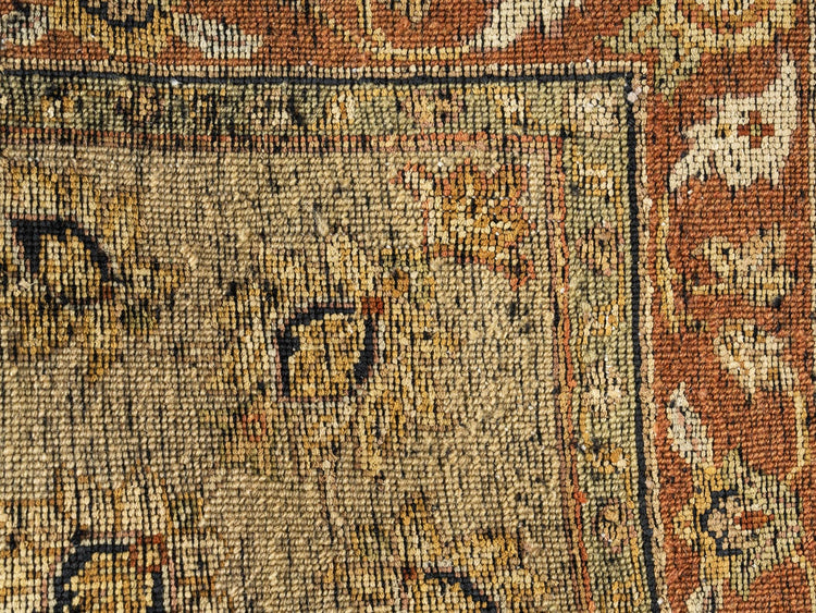 Hand knotted WOOL/SILK TABRIZ 8' x 9'11"