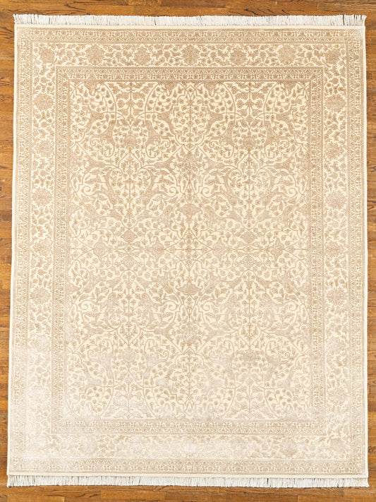 WOOL RUG, KASH, IVORY / IVORY (Rectangle) Origin: INDIA , Hand,knotted