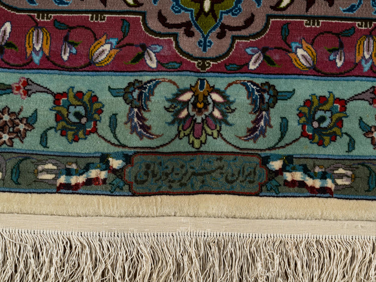 Hand knotted WOOL/SILK TABRIZ 10'1" x 13'5"