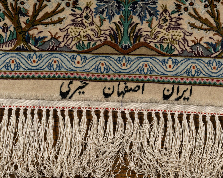 Hand knotted WOOL ISFAHAN 3'6" x 5'6"