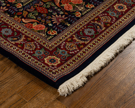 Hand knotted WOOL QUM 3'7" x 5'