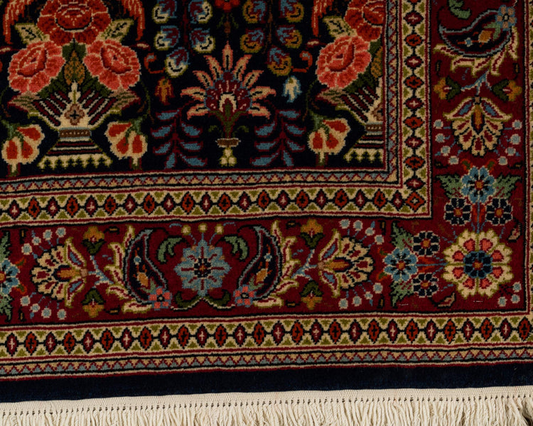Hand knotted WOOL QUM 3'7" x 5'