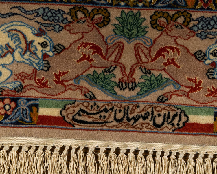 Hand knotted WOOL ISFAHAN 3'8" x 5'7"