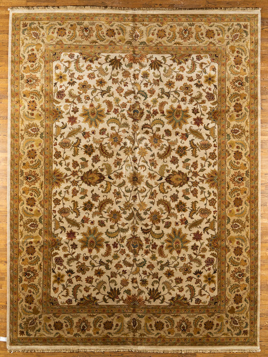 Oversize WOOL RUG, KASHAN, IVORY (Rectangle) Origin: INDIA , Hand,knotted