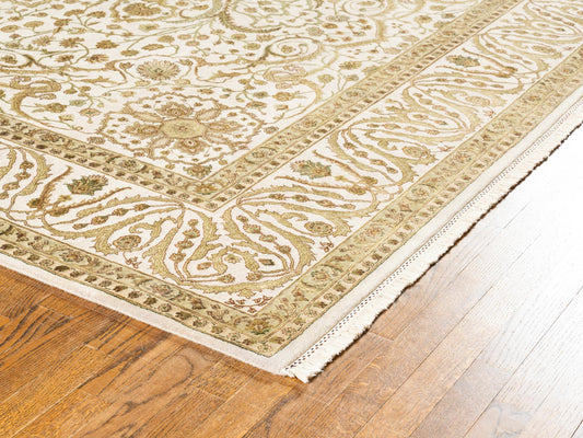 Hand knotted WOOL/SILK KASHAN 7'11" x 10"