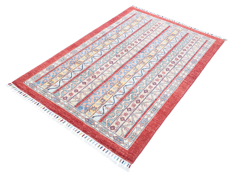 Hand Knotted Shaal Wool Rug - 3'9'' x 5'8''