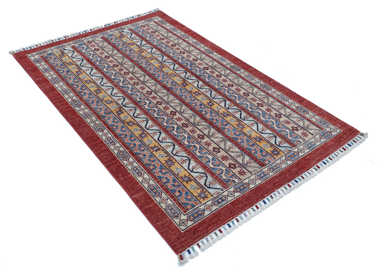 Hand Knotted Shaal Wool Rug - 3'9'' x 5'9''