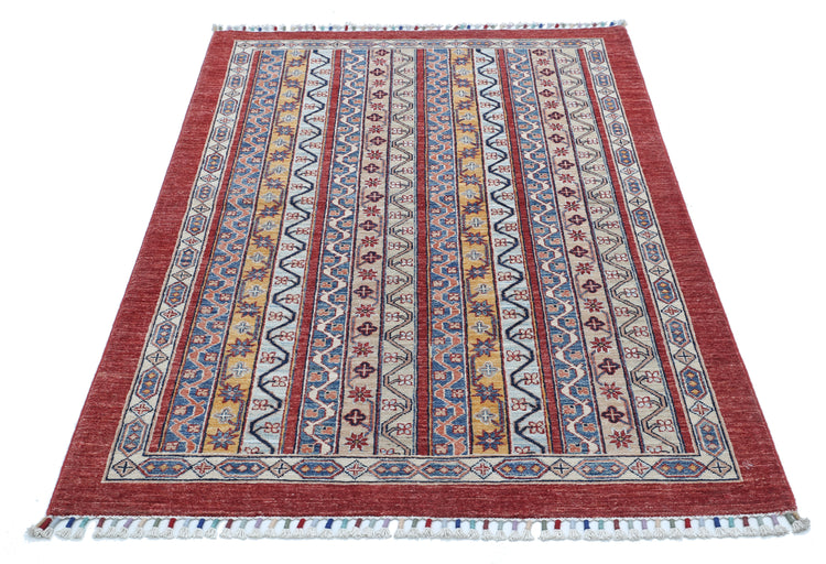 Hand Knotted Shaal Wool Rug - 3'9'' x 5'9''