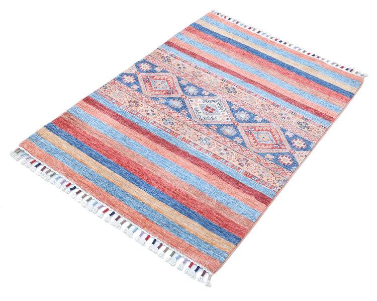 Hand Knotted Khurjeen Wool Rug - 2'9'' x 3'11''
