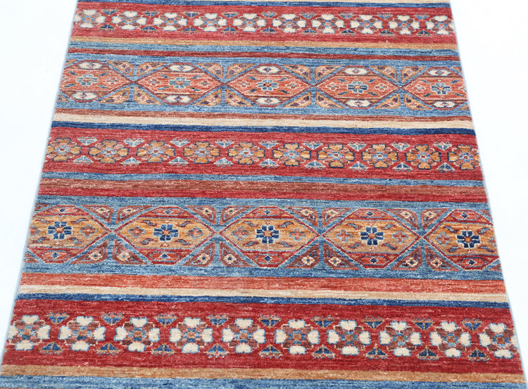 Hand Knotted Khurjeen Wool Rug - 2'11'' x 4'8''