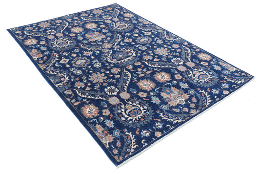 Hand Knotted Artemix Wool Rug - 5'4'' x 7'6''
