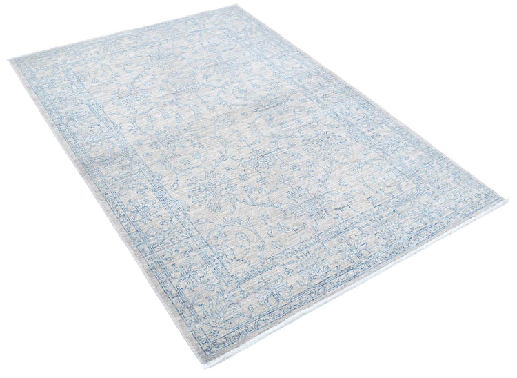 Hand Knotted Overdyed Wool Rug - 4'1'' x 5'10''