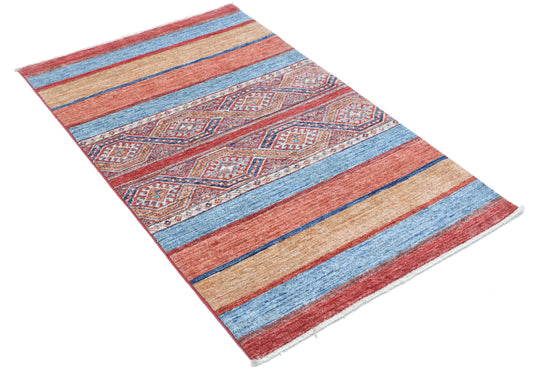 Hand Knotted Khurjeen Wool Rug - 2'11'' x 4'9''