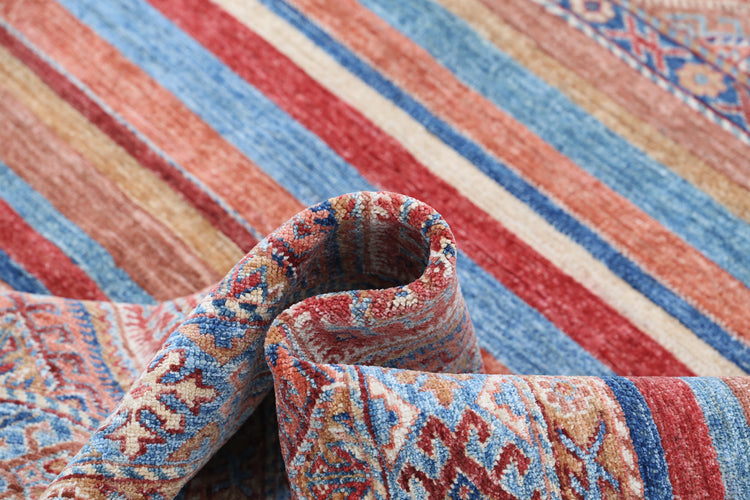 Hand Knotted Khurjeen Wool Rug - 6'8'' x 9'3''