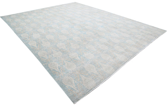 Hand Knotted Ikat Wool Rug - 11'4'' x 14'2''