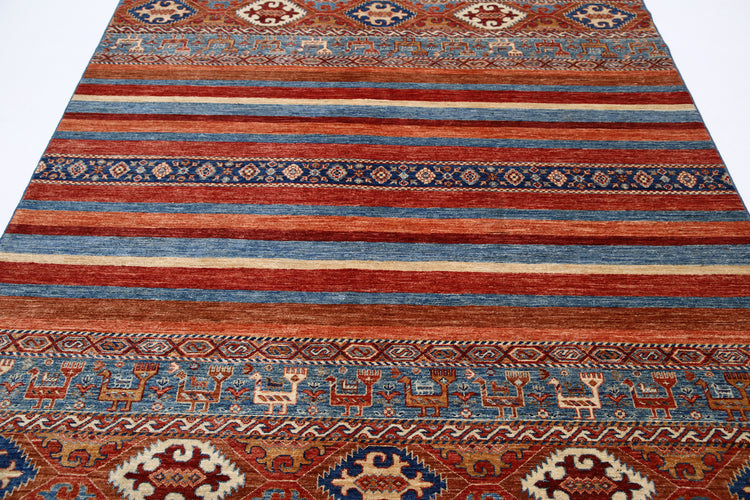 Hand Knotted Khurjeen Wool Rug - 6'9'' x 9'8''