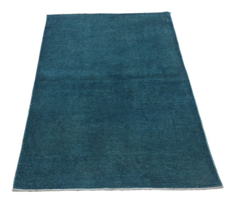 Hand Knotted Overdyed Wool Rug - 3'0'' x 4'11''