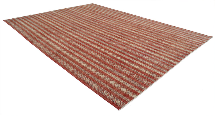 Hand Knotted Shaal Wool Rug - 9'10'' x 13'7''