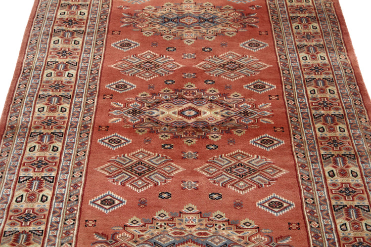 Hand Knotted Tribal Jaldar Fine Wool Rug - 4'2'' x 6'1''