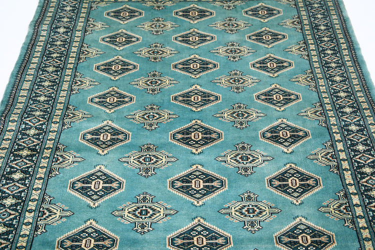 Hand Knotted Tribal Jaldar Fine Wool Rug - 4'8'' x 6'4''