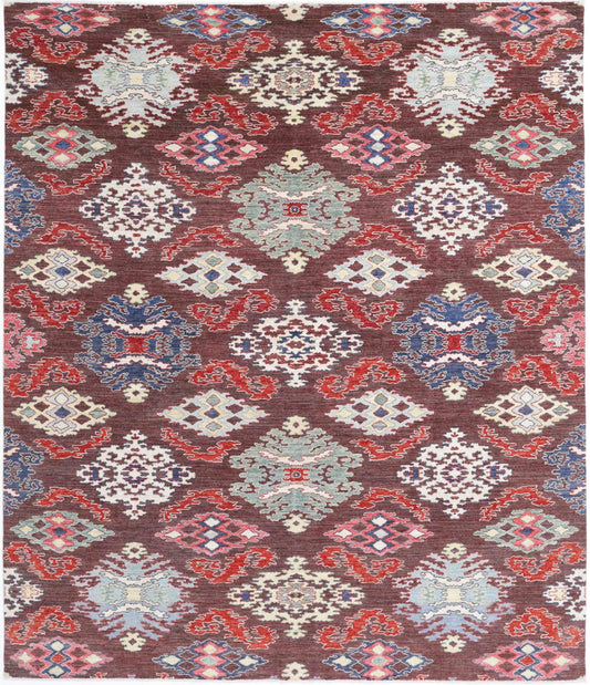 Hand Knotted Artemix Wool Rug - 8'0'' x 9'7''