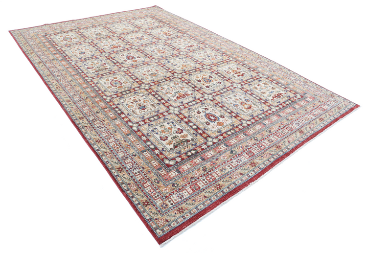 Hand Knotted Bakhtiari Wool Rug - 7' 10" X 11' 5" 7' 10" X 11' 5" (239 X 348) / Red / Wool