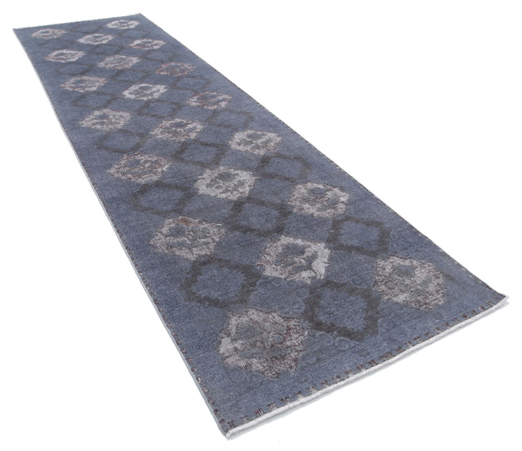 Hand Knotted Onyx Wool Rug - 4'0'' x 14'2''