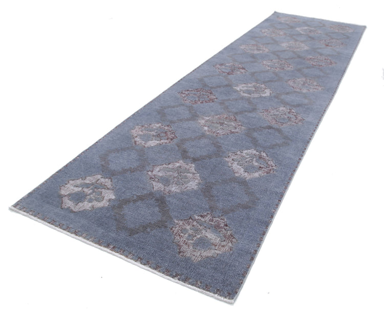 Hand Knotted Onyx Wool Rug - 4'0'' x 14'2''