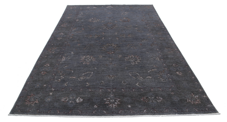 Hand Knotted Onyx Wool Rug - 6' 3" X 10' 1" 6' 3" X 10' 1" (191 X 307) / Grey / Wool