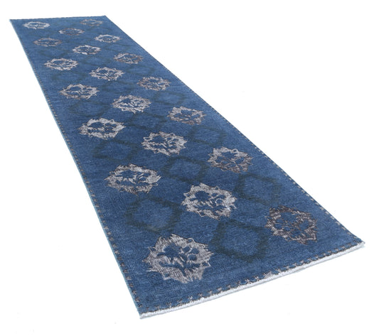 Hand Knotted Onyx Wool Rug - 3'10'' x 14'2''