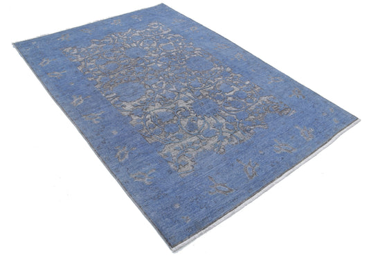 Hand Knotted Onyx Wool Rug - 4'10'' x 6'11''