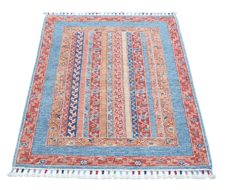 Hand Knotted Shaal Wool Rug - 2' 8" X 3' 11" 2' 8" X 3' 11" (81 X 119) / Multi / Wool