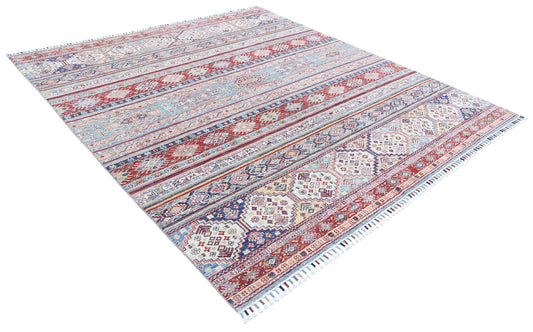 Hand Knotted Khurjeen Wool Rug - 7'10'' x 8'10''
