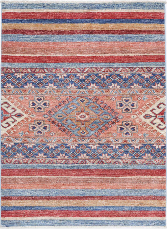 Hand Knotted Khurjeen Wool Rug - 2'8'' x 3'8''