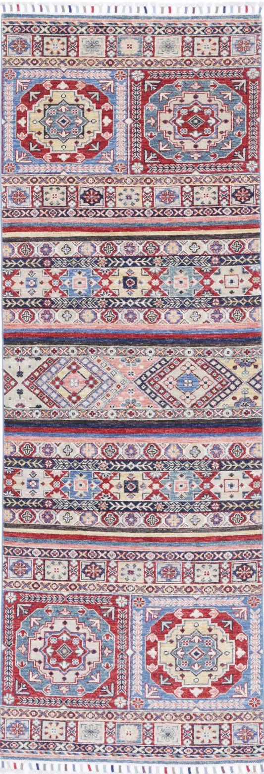Hand Knotted Khurjeen Wool Rug - 2'8'' x 8'0''