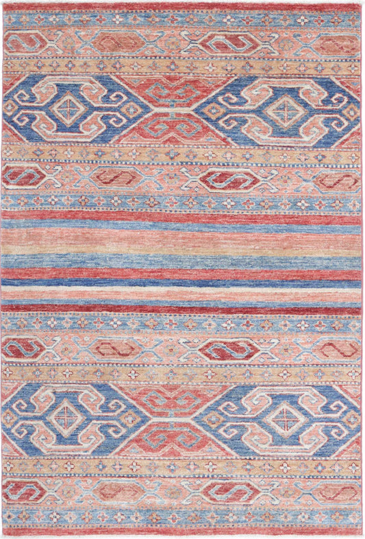 Hand Knotted Khurjeen Wool Rug - 3'2'' x 4'11''