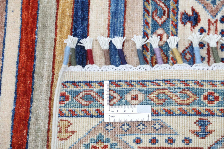 Hand Knotted Khurjeen Wool Rug - 4'10'' x 6'3''