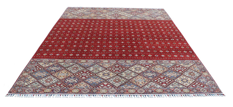 Hand Knotted Khurjeen Wool Rug - 7'9'' x 9'8''