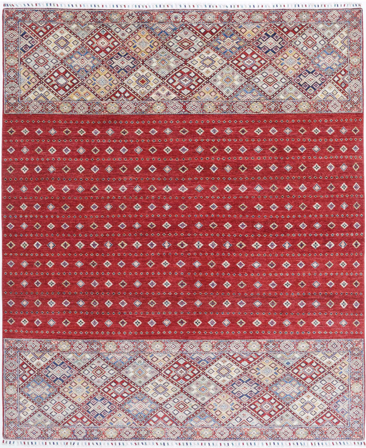 Hand Knotted Khurjeen Wool Rug - 7'9'' x 9'8''