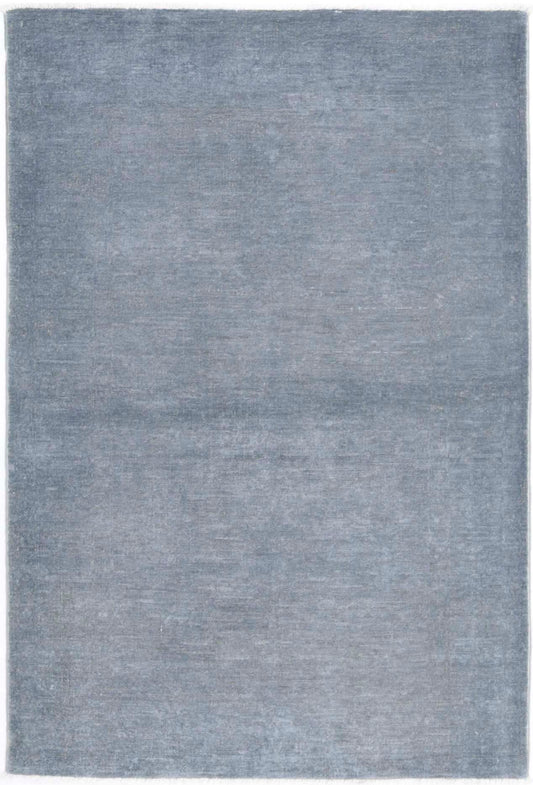 Hand Knotted Overdyed Wool Rug - 3'3'' x 4'10''