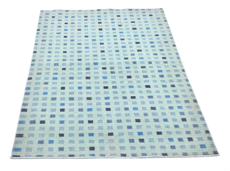Hand Knotted Modern Overdyed Wool Rug - 3'2'' x 4'11''