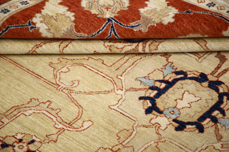 Hand Knotted Ziegler Farhan Wool Rug - 9'1'' x 11'5''