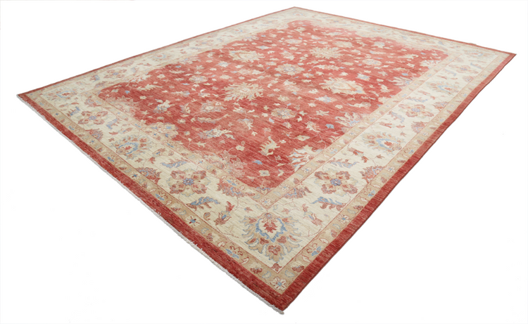 Hand Knotted Ziegler Wool Rug - 10' 2" X 12' 9" 10' 2" X 12' 9" (310 X 389) / Red / Wool