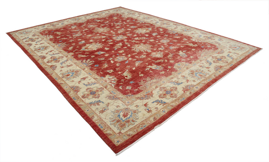 Hand Knotted Ziegler Wool Rug - 10' 2" X 12' 9" 10' 2" X 12' 9" (310 X 389) / Red / Wool