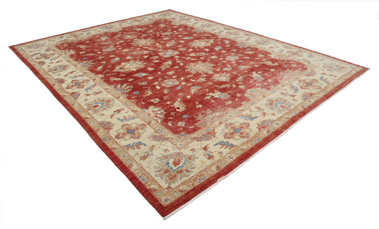 Hand Knotted Ziegler Wool Rug - 10' 2" X 12' 9" 10' 2" X 12' 9" (310 X 389) / Red / Wool