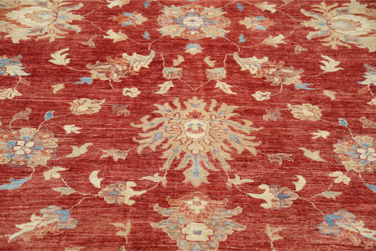 Hand Knotted Ziegler Wool Rug - 10' 2" X 12' 9" 10' 2" X 12' 9" (310 X 389) / Red / Wool