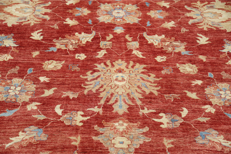 Hand Knotted Ziegler Wool Rug - 10' 2" X 12' 9" 10' 2" X 12' 9" (310 X 389) / Red / Wool