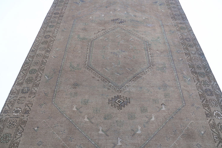 Hand Knotted Persian Vintage Overdyed Hamadan Wool Rug - 6'8'' x 9'5''
