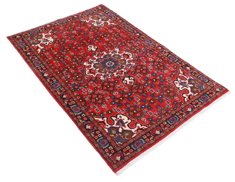 Hand Knotted Persian Hamadan Wool Rug - 3'3'' x 5'0''