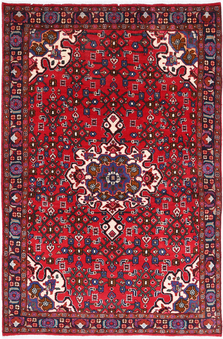 Hand Knotted Persian Hamadan Wool Rug - 3'3'' x 5'0''